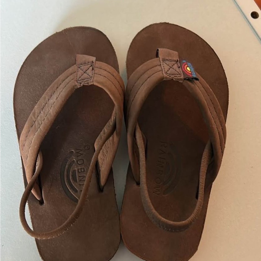 Rainbow Kids Tan Flip Flops